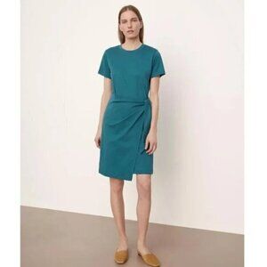 Vince Tie Waist Wrap Dress Size XS Green Minimal Work Office Career Comfy